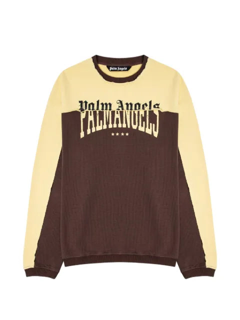 Palm Angels logo-print panelled sweater