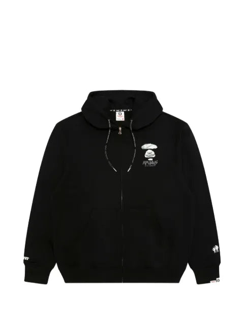 AAPE BY *A BATHING APE® Basic logo-print zip-up hoodie