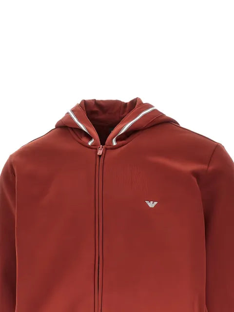 Ea7 Emporio Armani zip-up logo-patch hoodie