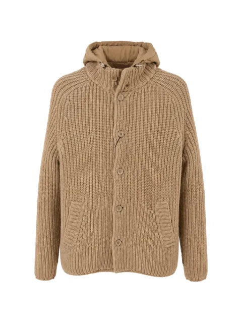 Herno ribbed-knit hooded cardigan