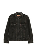 Levi's faded-effect band-collar jacket