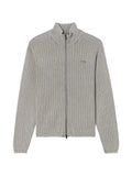 izzue ribbed-knit zip-up cardigan