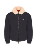 Emporio Armani shearling-collar logo-plaque jacket