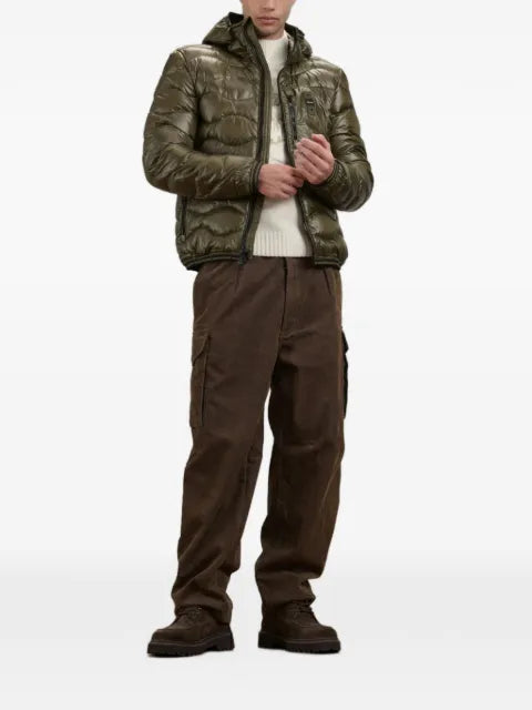 Blauer wave-quilted hooded jacket