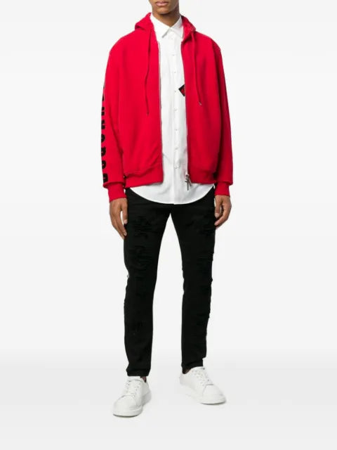 DSQUARED2 logo-print zip-up hoodie