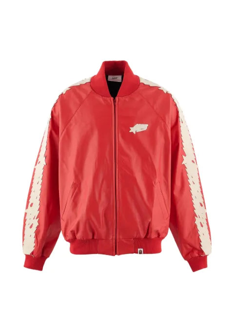 SAINT MXXXXXX x BAPE logo-patch bomber jacket