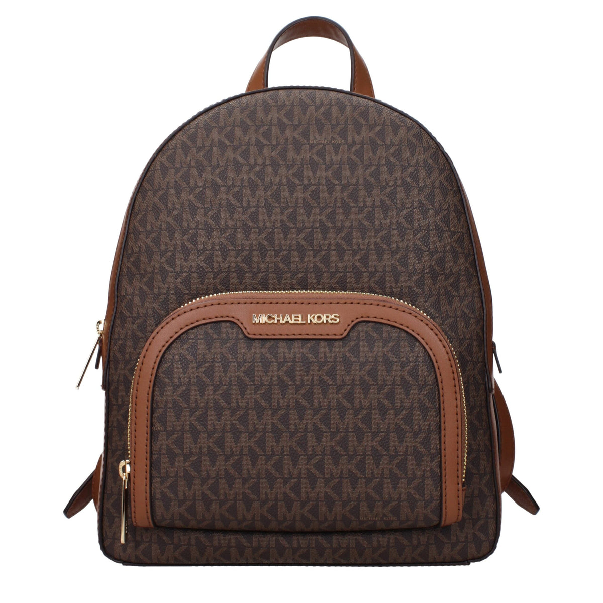 Brown Signature Logo Fabric Backpack