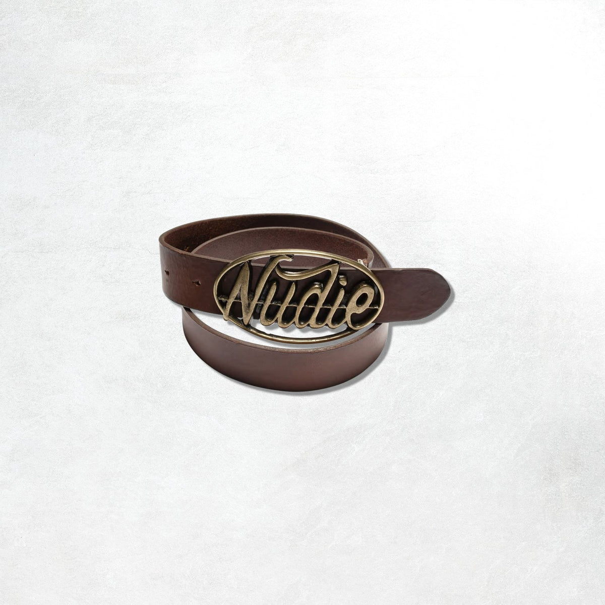 Nudie Jeans Nudie Buckle Leather Belt: Dark Brown