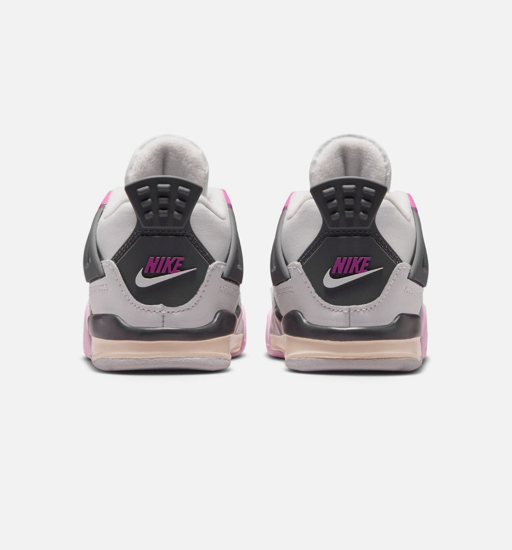 Air Jordan 4 Retro Comic Baby & Toddler Sneakers - White / Pink / Smoke Grey