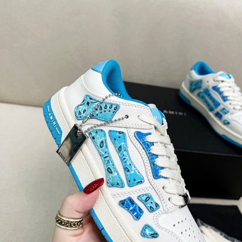 Amiri Skel-Top Low White Blue Python