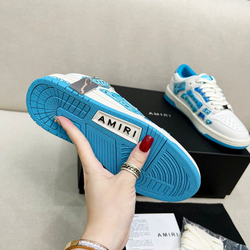Amiri Skel-Top Low White Blue Python