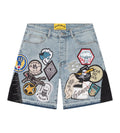 Godspeed Patchwork Denim Shorts V2 Blue