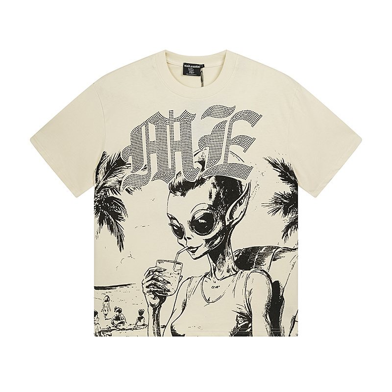 Mixed Emotions Alien Palm Tree Graphic T-Shirt