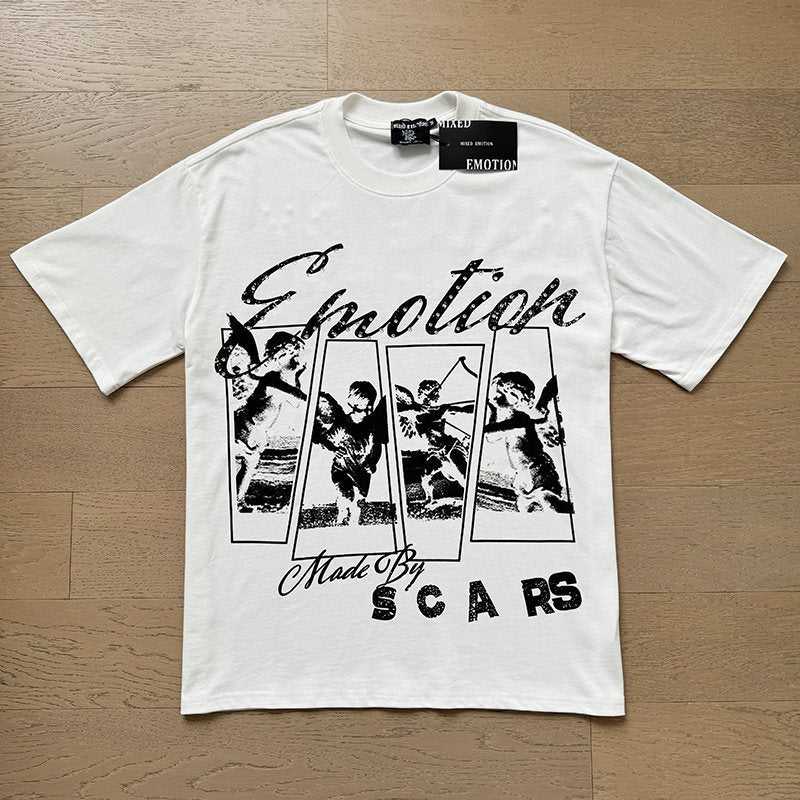 MIXED EMOTION Front-and-Back Graphic T-Shirt