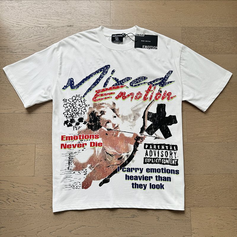 MIXED EMOTION Front & Back Graphic Short-Sleeve T-Shirt