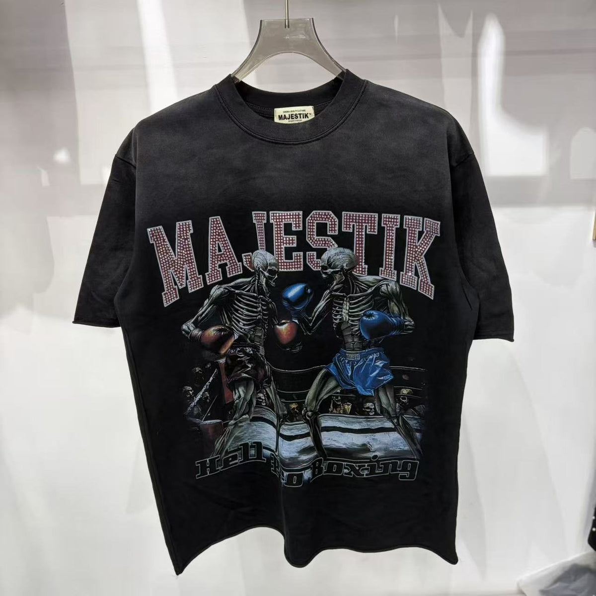 MAJESTIK Skeleton Boxing Graphic T-Shirt