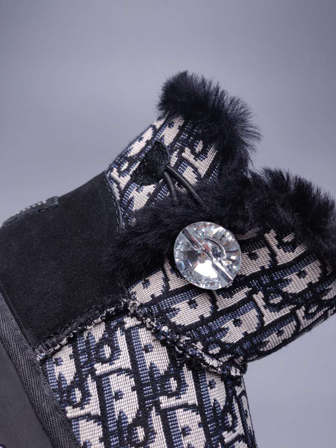Dior-Inspired Textured Snow Boot — Black | New Arrival | In Stock