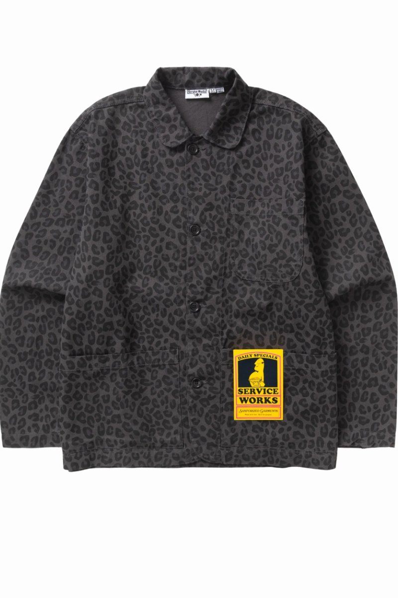 SERVICE WORKS PATTERNED EASY CHEF SHIRT Black Leopard