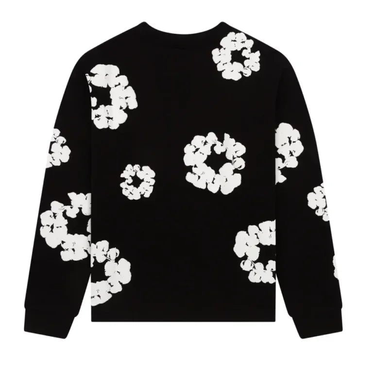 Denim Tears Long Sleeve Cotton Wreath T-shirt Black