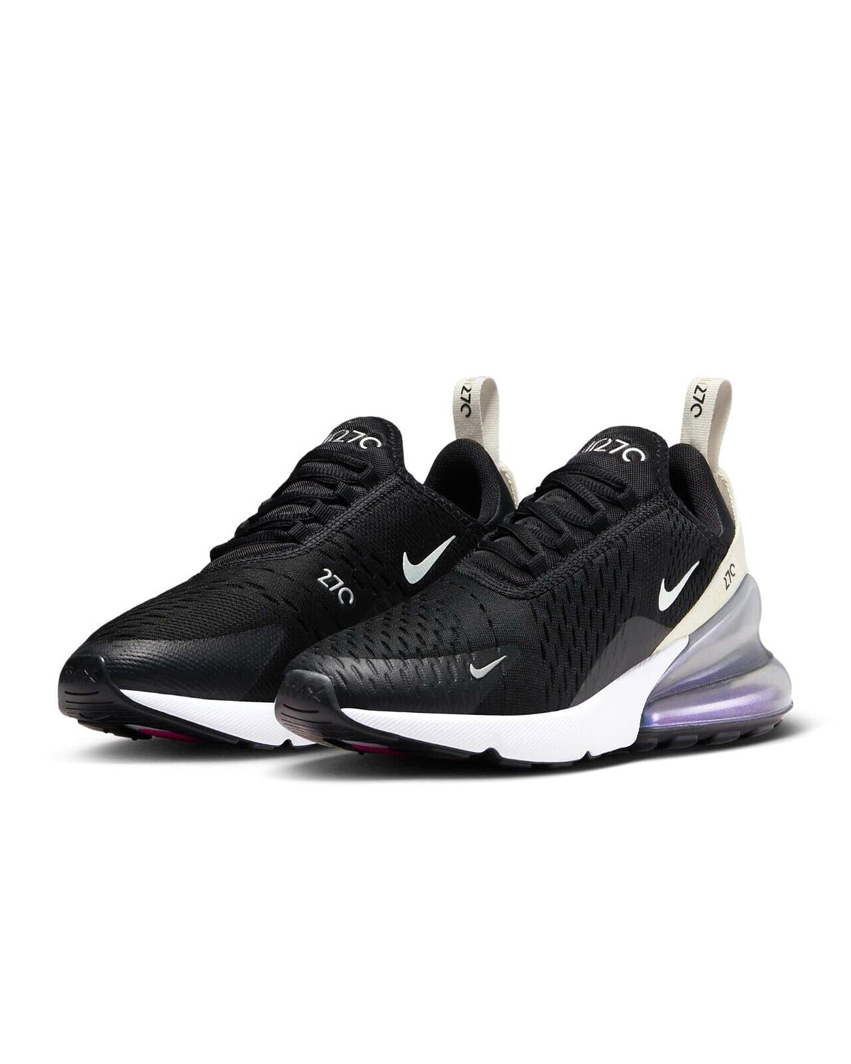 Women's Nike Air Max 270 Black/Metallic Silver-Phantom (DZ7736 002)