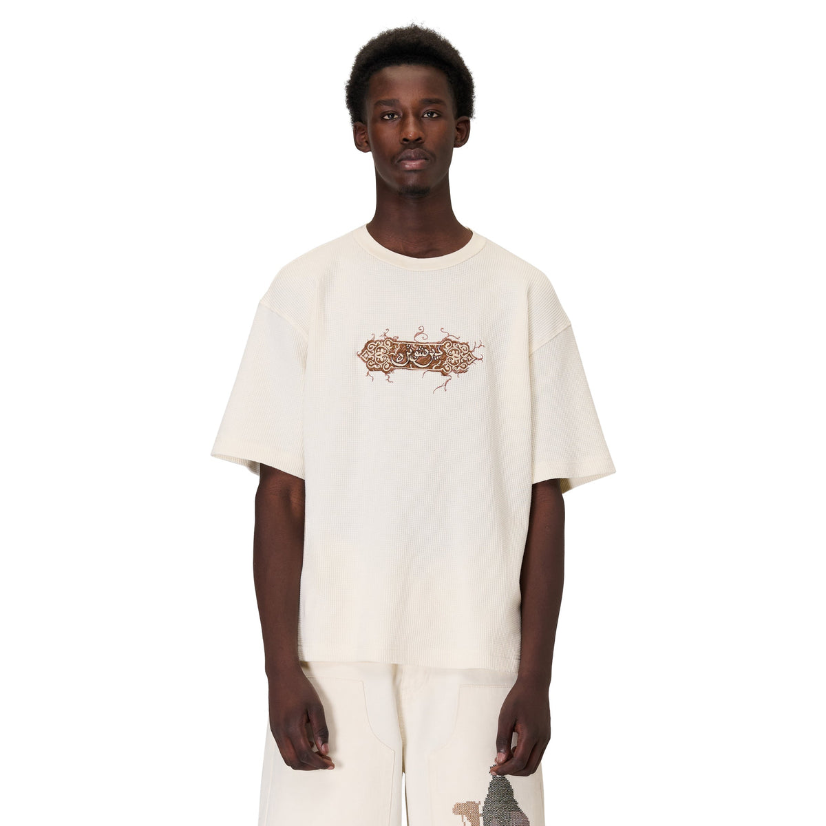 "aziza" waffle T Shirt ecru