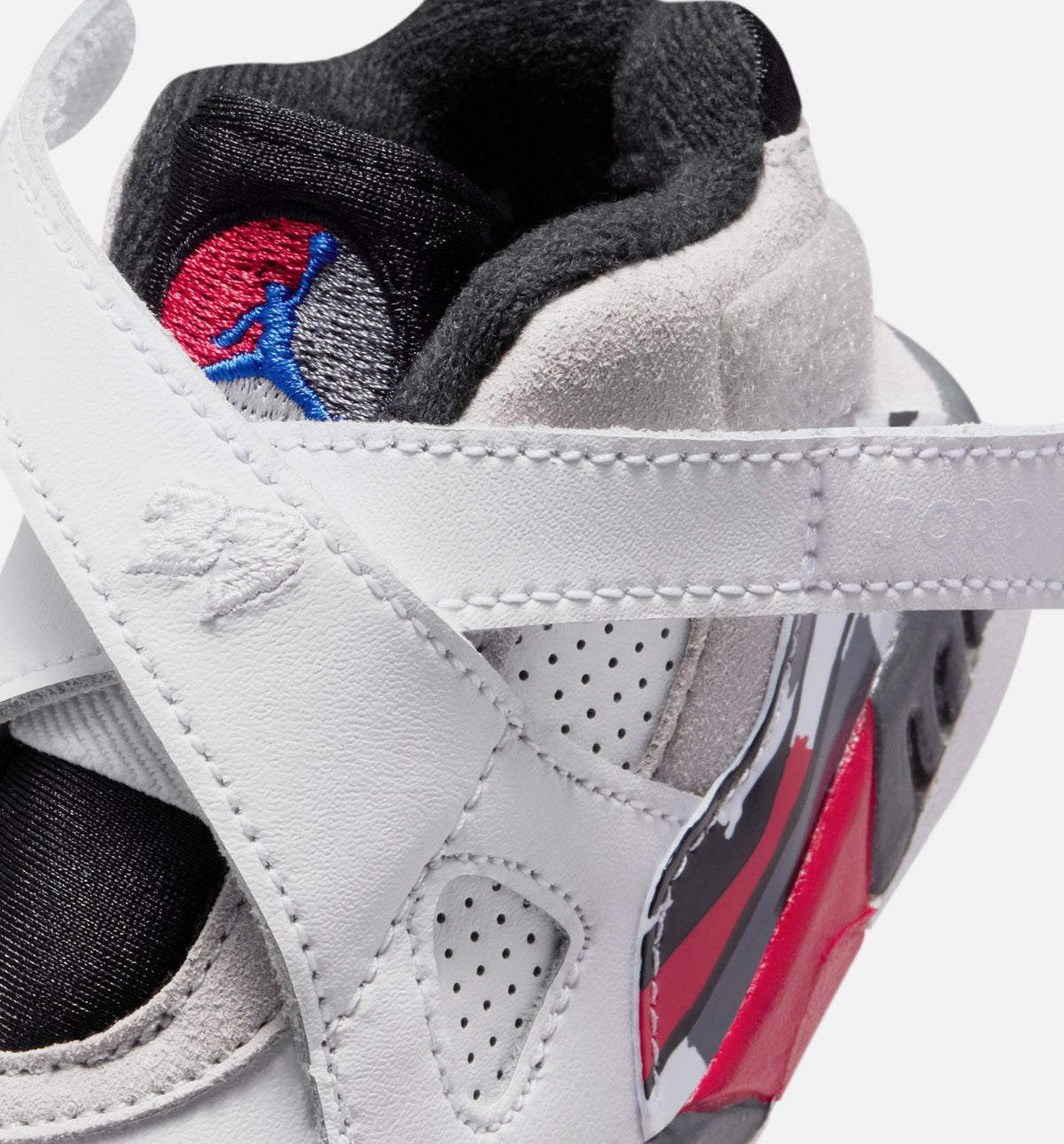 Air Jordan 8 Retro White and True Red Baby & Toddler Sneakers - White / Black / True Red