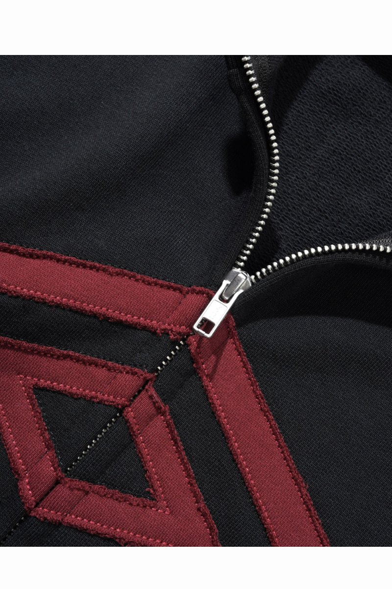 BUTTER DIAMOND FLEECE ZIP-THRU JACKET Black