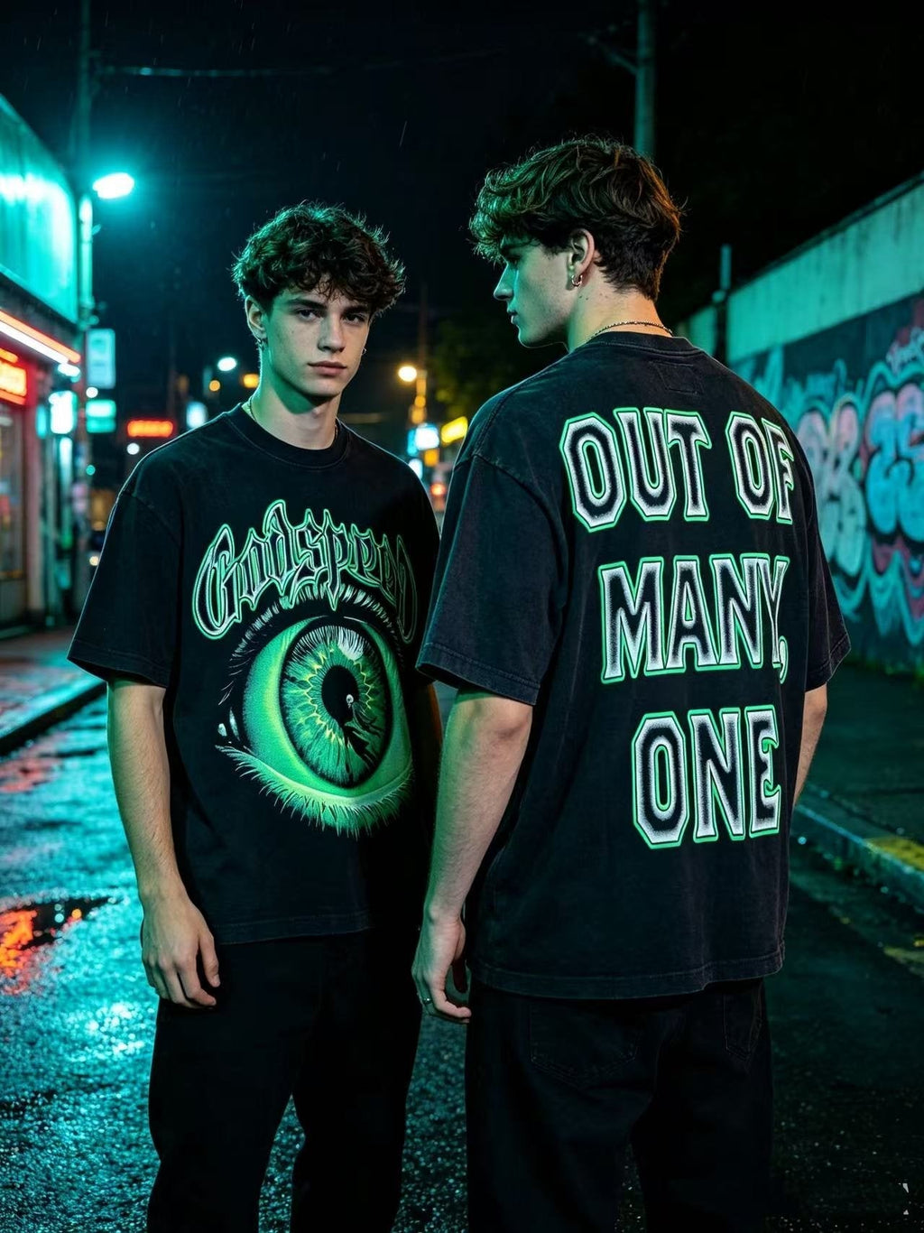 Godspeed Out of Many One Eye Graphic T-Shirt