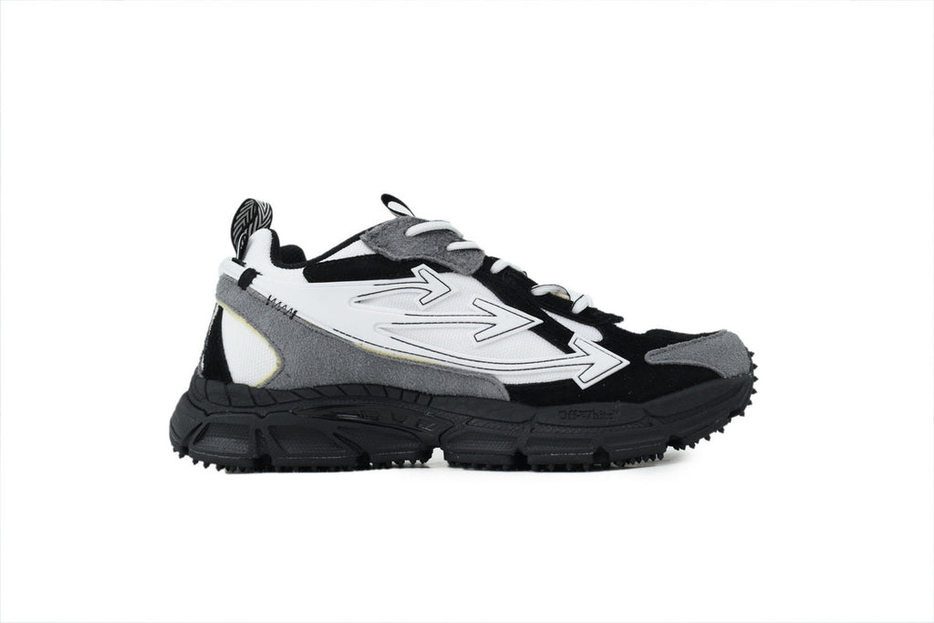 OFF WHITE Be Right Back Suede Sneaker White Black OMIA295S26LEA0010110