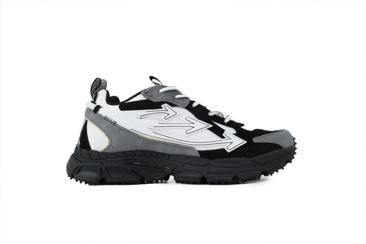 OFF WHITE Be Right Back Suede Sneaker White Black OMIA295S26LEA0010110