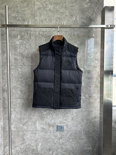 Canada Goose Charcoal Stand-Collar Puffer Vest with Patch Pockets
