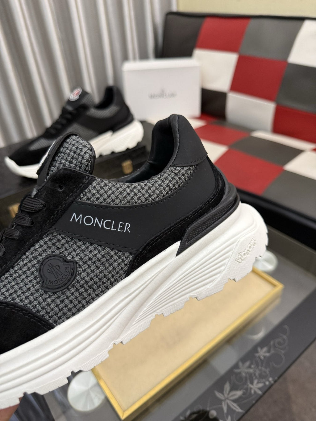 Moncler Mesh-Panel Chunky Sole Sneakers