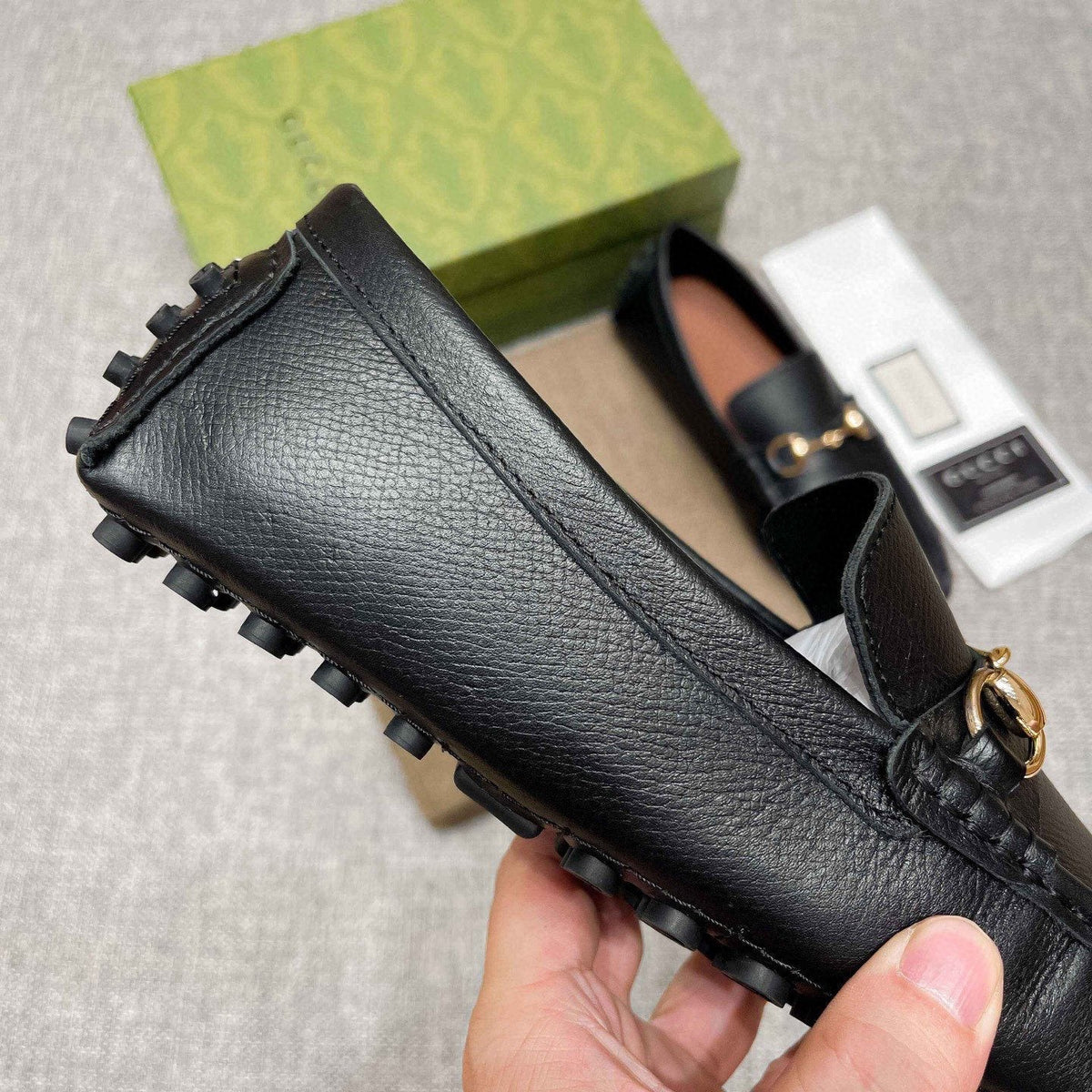 Gucci Black Horsebit-Style Leather Loafers