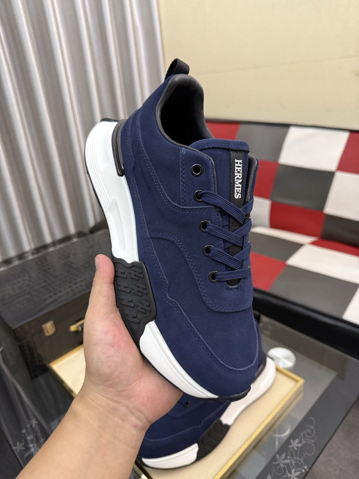 Hermès Layered Low-Top Sneakers