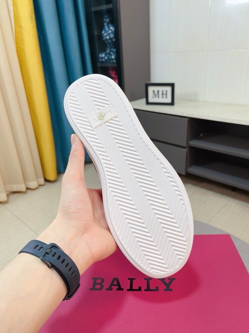 Bally White Red Stripe Sneakers