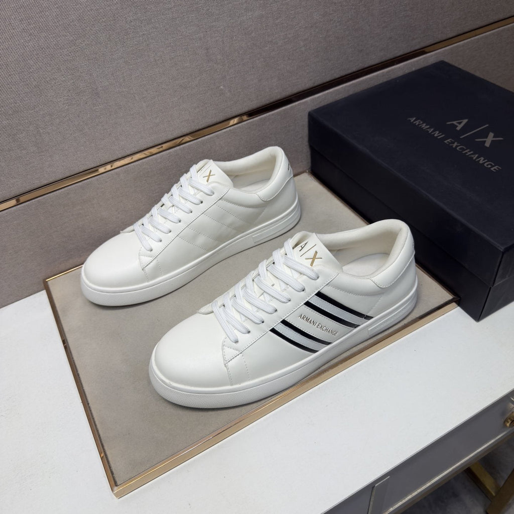 Armani Men's Striped Low-Top Sneakers