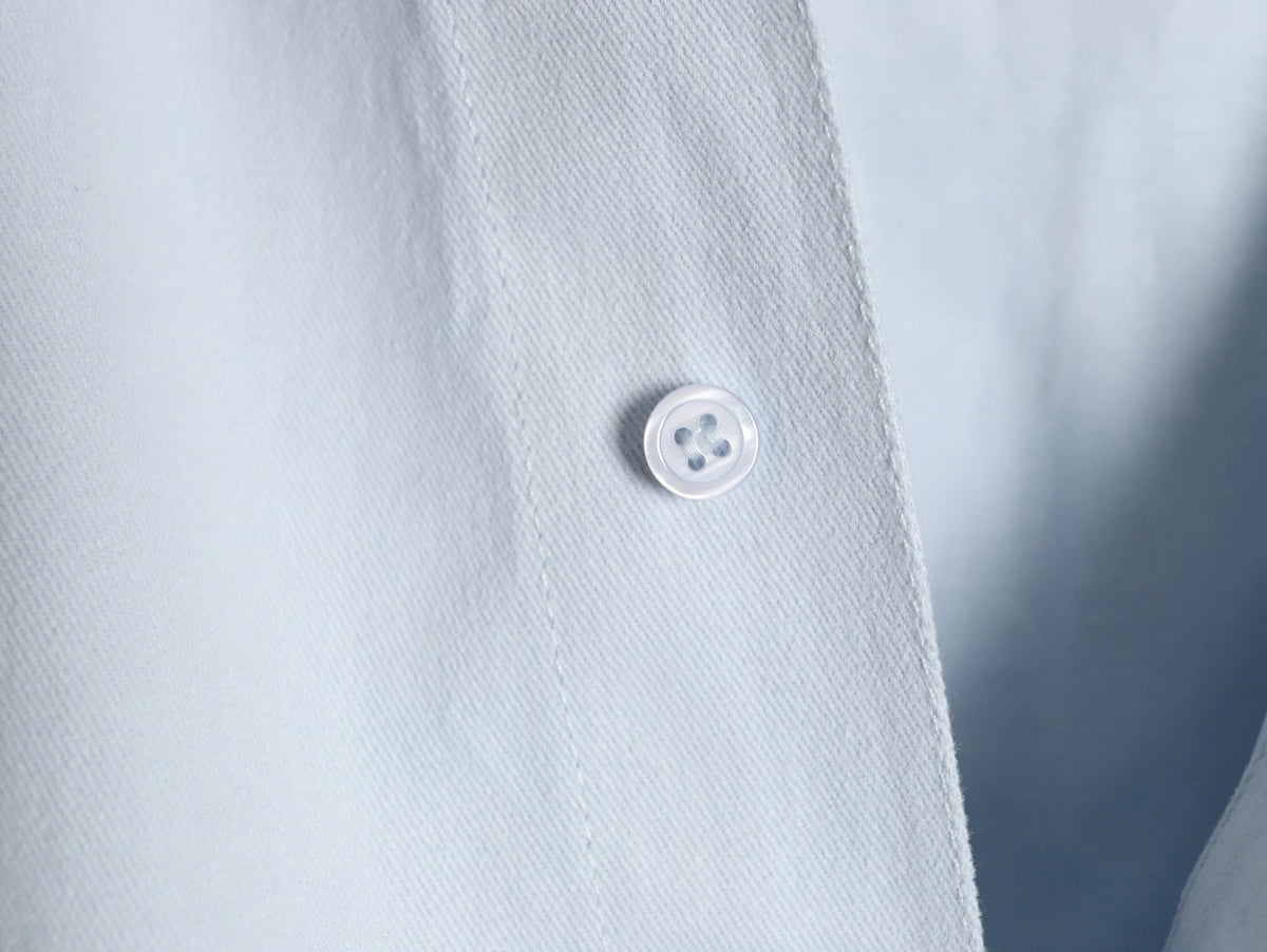 LOEWE Pale Blue Cotton Hooded Long-Sleeve Shirt Jacket